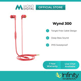 Infinity by Harman Wynd 300 Stereo Earphone Deep Bass Sound Hands-Free Call (Black/ Blue/ Red)